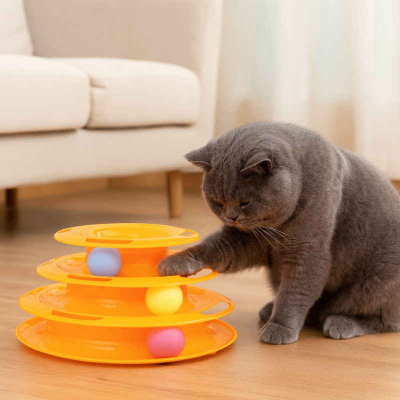 Brinquedo Torre de Bolinhas para Gatos