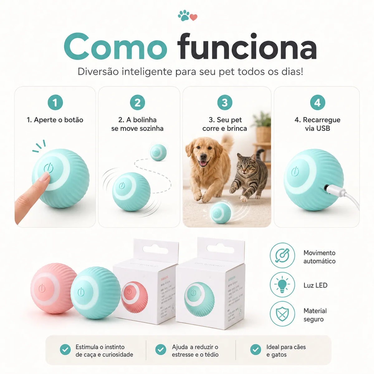 Bola Inteligente para Pets - Diversão Garantida