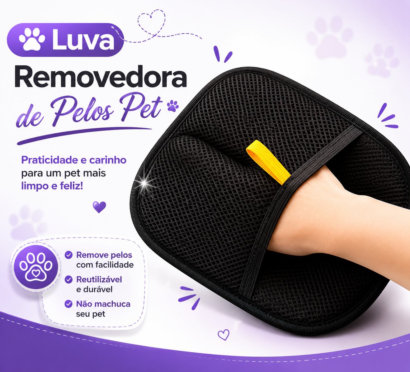 Luva Removedora de Pelos Pet