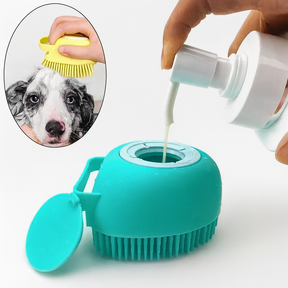 Escova de Banho para Pet com Dispenser