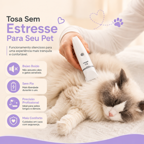 GroomPro 4 em 1™ | Kit Máquina de Tosa Recarregável para Pets