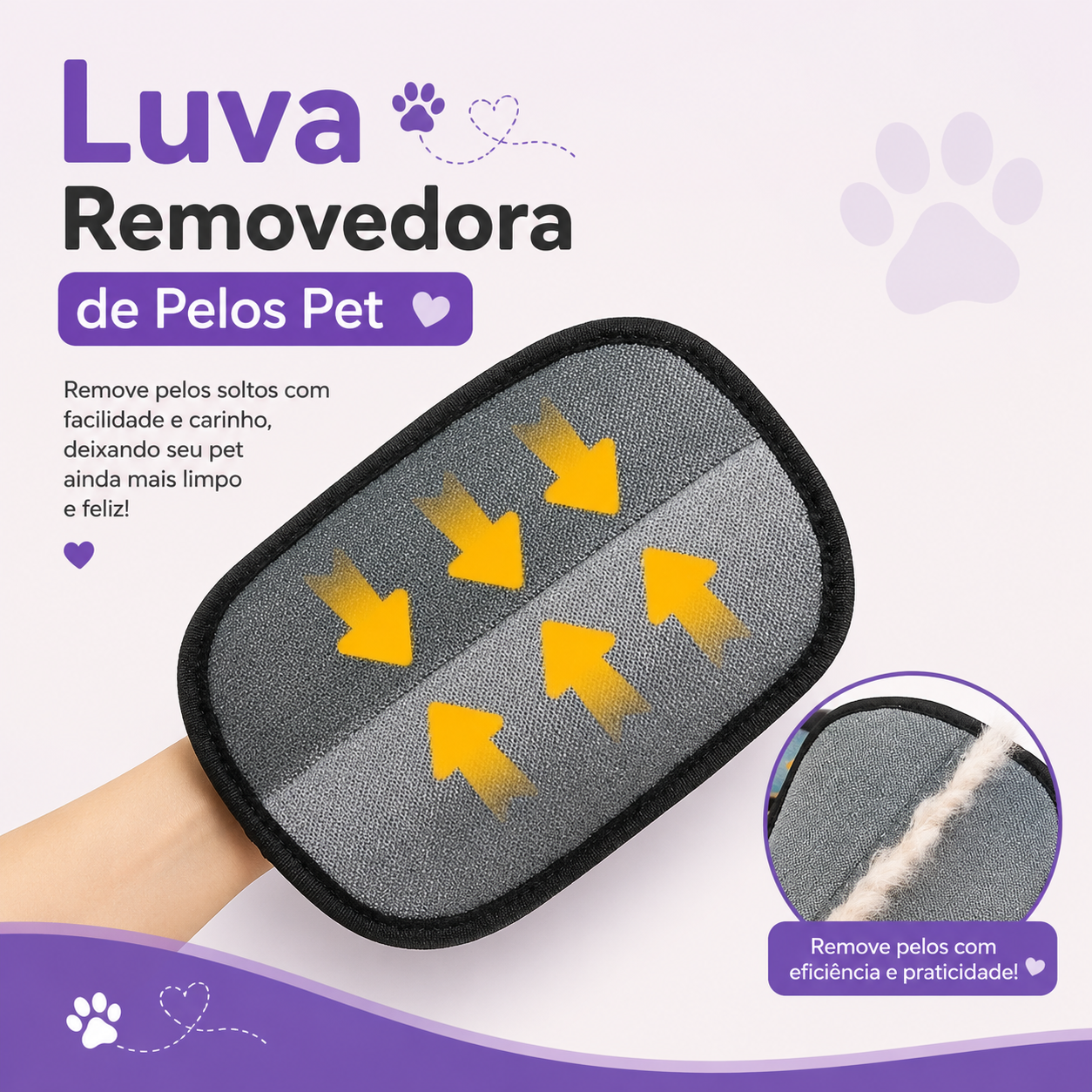Luva Removedora de Pelos Pet