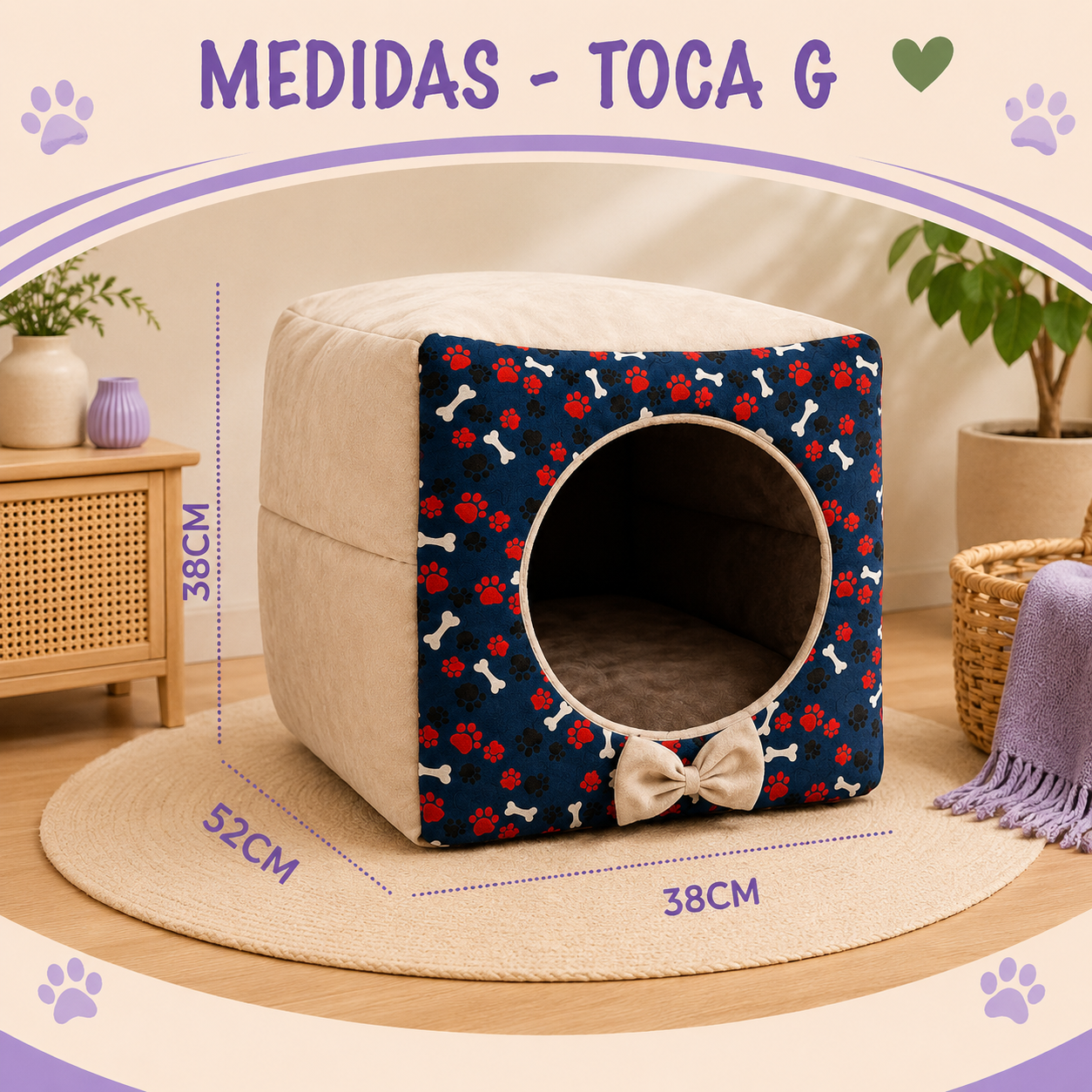 Toca pet confort luxo 3 em 1 para Cães e Gatos