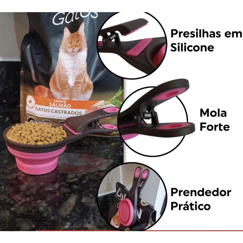 Medidor de Ração Dobrável com Clipe